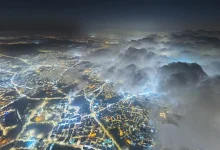 Abha Evenings: Mist, Clouds Wrap Mountain Peaks in Stunning Display