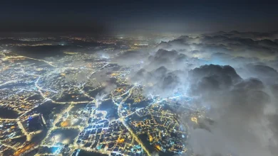 Abha Evenings: Mist, Clouds Wrap Mountain Peaks in Stunning Display